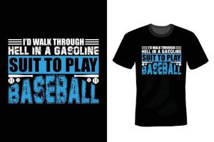 conception de t-shirt de baseball, vintage, typographie