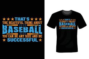 conception de t-shirt de baseball, vintage, typographie vecteur