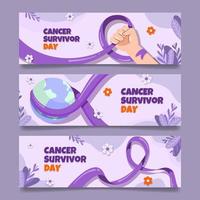 collection de concepts de bannière de la journée des survivants du cancer vecteur