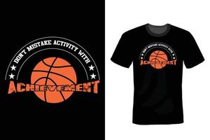 conception de t-shirt de basket-ball, vintage, typographie vecteur