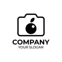 création de logo de caméra de fruits vecteur