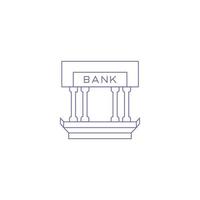 vecteur d'icône de contour de banque moderne créatif