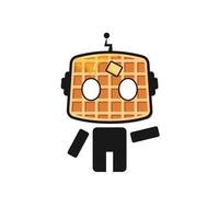 gaufre bot logo dessin animé illustration robot vecteur