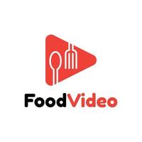 concept de logo vidéo alimentaire vecteur