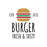 création de logo de hamburger vintage vecteur