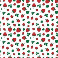 motif fraise et feuilles sans soudure vecteur