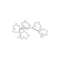 vecteur d'illustration de puzzle de dessin au trait continu