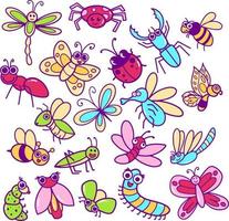 illustration de doodle animal insecte vecteur