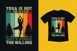 conception de t-shirt de yoga vintage vecteur