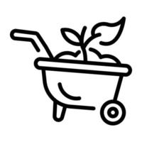 une conception d'icône de ligne de jardinage vecteur