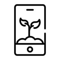 icône de doodle moderne de l'application écologique vecteur