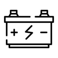 batterie de voiture rechargeable, conception d'icônes linéaires vecteur