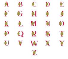 alphabet floral coloré vecteur