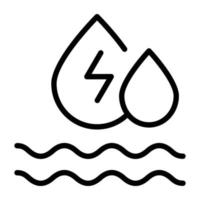 une icône du vecteur de doodle hydroélectrique