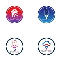 logo vectoriel de maison wifi.smart city tech icône vecteur. ville net logo concept vecteur