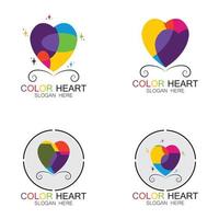 illustration d'icône de vecteur de coeur de couleur