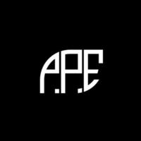 création de logo de lettre ppe sur fond noir.concept de logo de lettre initiales créatives ppe.conception de lettre vectorielle ppe. vecteur