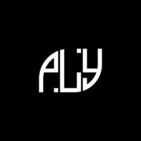 création de logo de lettre de ply sur fond noir. concept de logo de lettre d'initiales créatives de ply. conception de lettre de vecteur de ply.