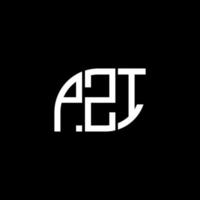 création de logo de lettre pzi sur fond noir. concept de logo de lettre initiales créatives pzi. création de lettre vectorielle pzi. vecteur