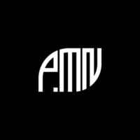 création de logo de lettre pmn sur fond noir.concept de logo de lettre initiales créatives pmn.conception de lettre vectorielle pmn. vecteur