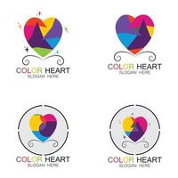 illustration d'icône de vecteur de coeur de couleur