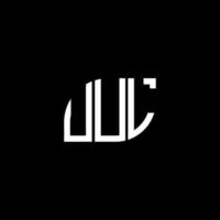 création de logo de lettre uul sur fond noir. concept de logo de lettre initiales créatives uul. conception de lettre uul. vecteur