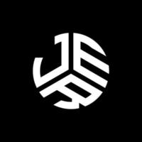 création de logo de lettre jr sur fond noir. concept de logo de lettre initiales créatives jr. conception de lettre jer. vecteur