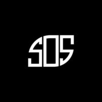 création de logo de lettre sos sur fond noir. concept de logo de lettre initiales créatives sos. conception de lettre sos. vecteur