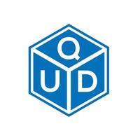 création de logo de lettre qd sur fond noir. concept de logo de lettre initiales créatives qd. conception de lettre qud. vecteur