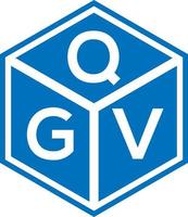 création de logo de lettre qgv sur fond noir. concept de logo de lettre initiales créatives qgv. conception de lettre qgv. vecteur