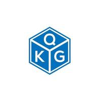 création de logo de lettre qkg sur fond noir. concept de logo de lettre initiales créatives qkg. conception de lettre qkg. vecteur