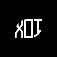 création de logo de lettre xoi sur fond noir. concept de logo de lettre initiales créatives xoi. conception de lettre xoi. vecteur