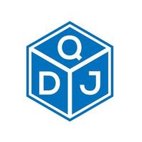 création de logo de lettre qdj sur fond noir. concept de logo de lettre initiales créatives qdj. conception de lettre qdj. vecteur