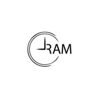 création de logo de lettre ram sur fond blanc. concept de logo de lettre initiales créatives ram. conception de lettre de bélier. vecteur