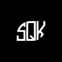 création de logo de lettre sqk sur fond noir. concept de logo de lettre initiales créatives sqk. conception de lettre sqk. vecteur