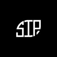. conception de lettre sip. création de logo de lettre sip sur fond noir. concept de logo de lettre initiales créatives sip. conception de lettre sip. création de logo de lettre sip sur fond noir. s vecteur