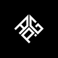 création de logo de lettre apg sur fond noir. concept de logo de lettre initiales créatives apg. conception de lettre apg. vecteur