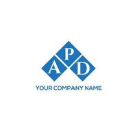 concept de logo de lettre initiales créatives apd. conception de lettre apd. création de logo de lettre apd sur fond blanc. concept de logo de lettre initiales créatives apd. conception de lettre apd. vecteur