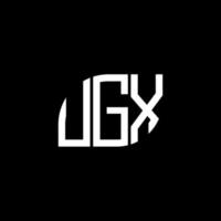 création de logo de lettre ugx sur fond noir. concept de logo de lettre initiales créatives ugx. conception de lettre ugx. vecteur