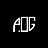 création de logo de lettre pog sur fond noir.concept de logo de lettre initiales créatives pog.conception de lettre vectorielle pog. vecteur