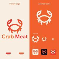 concept de logo de crabe simple et élégant vecteur