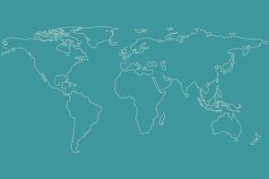 la ligne de la carte du monde sur fond vintage vert, réduit le réchauffement climatique. vecteur