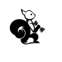 l'écureuil à logo simple fait de l'exercice, porte une barre, convient à la salle de sport, logo de la marque, animal de compagnie de sports pour animaux, vecteur