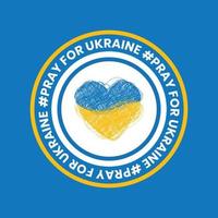 coeur d'art priez pour le vecteur d'insigne de l'ukraine. adapté aux médias sociaux, bannières, affiches. sauver l'illustration de l'ukraine