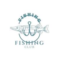 illustration de modèle de conception de logo de pêche. logo de pêche sportive vecteur
