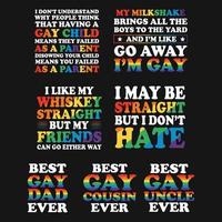 t-shirt typographie gay fierté lgbt vecteur
