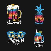 conception de t-shirt de surf de plage d'été en californie vecteur