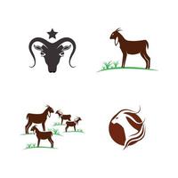 icône de vecteur de modèle de logo de chèvre