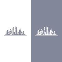 illustration de skyline de la ville moderne au design plat vecteur