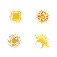 soleil, vecteur, illustration, icône, logo vecteur